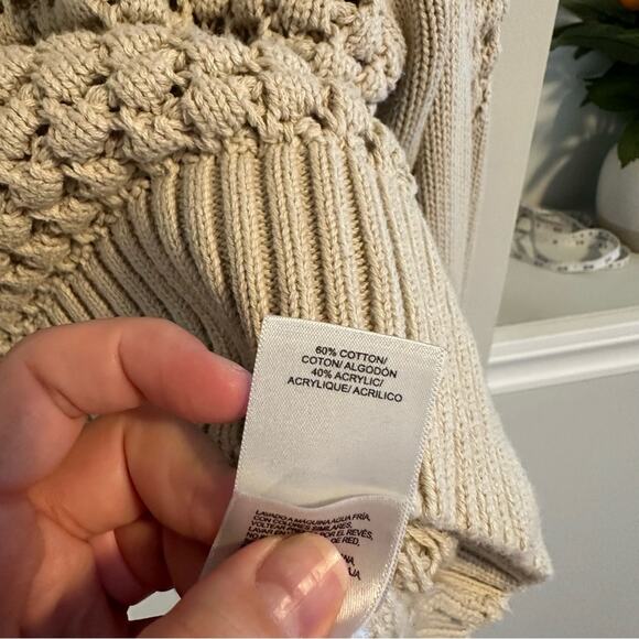 Lucky Brand Cream Bauble Sweater Medium - Picture 8 of 15